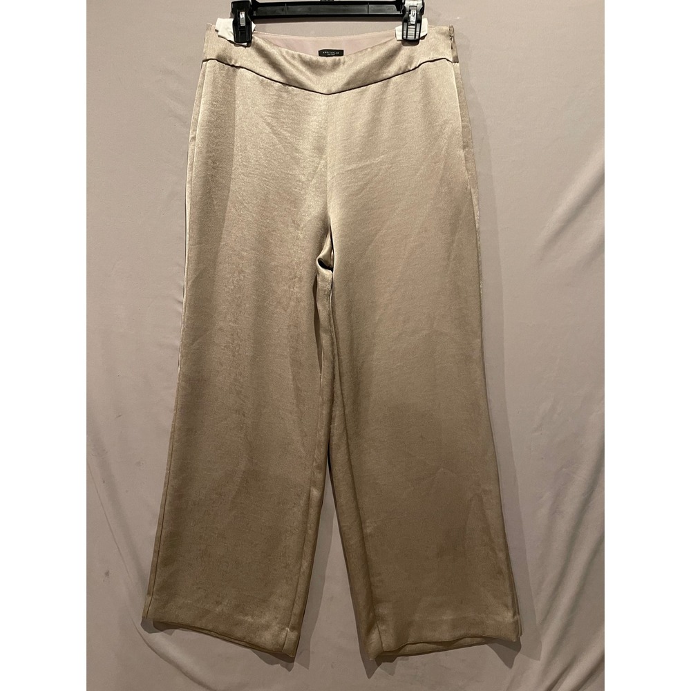 ANN TAYLOR Factory Gold Sheen Flat Front Side Zipper women's Pants